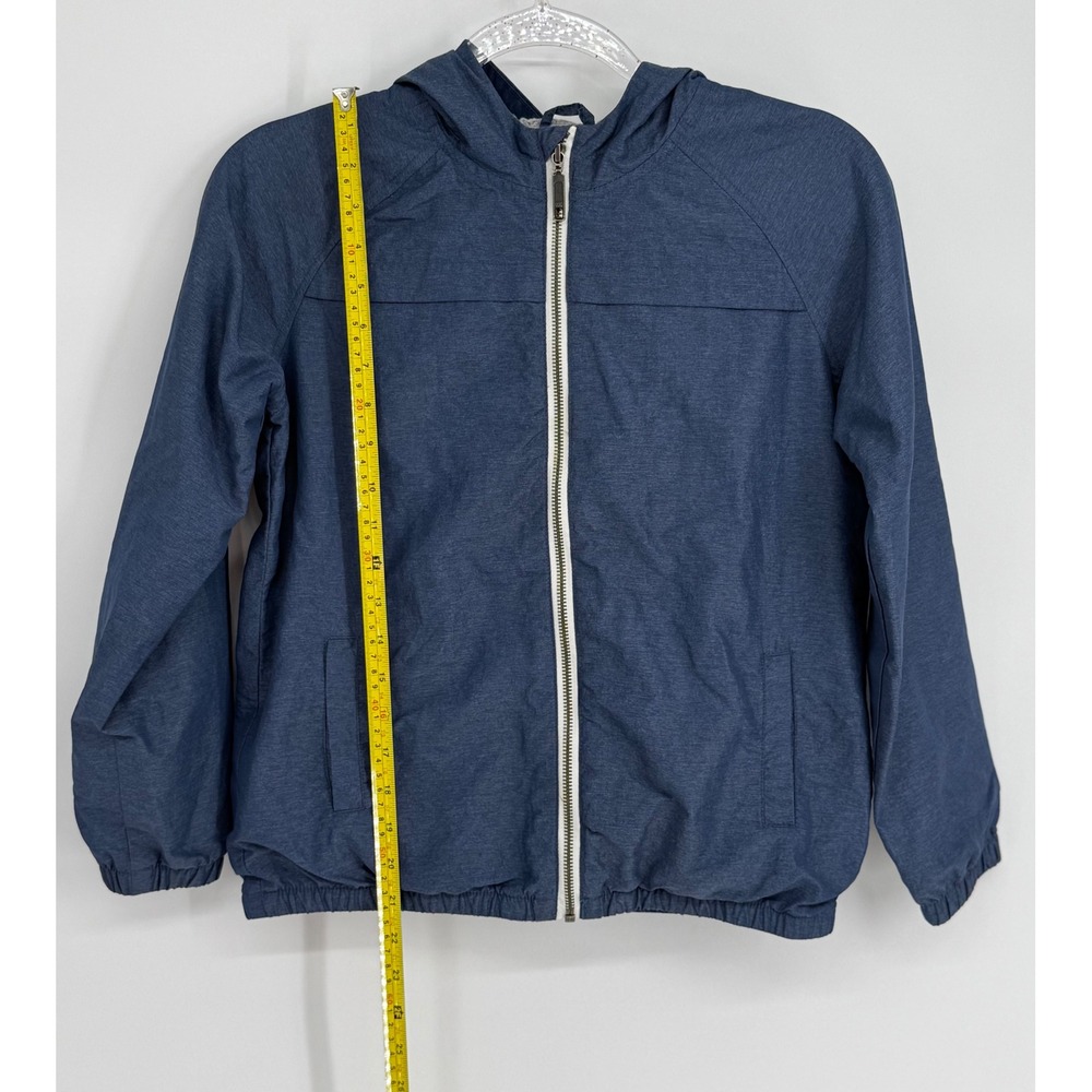 Gymboree Go Outside Boys Blue Heathered Hooded Windbreaker Jacket‎ Sz L 10-12 - Picture 2 of 9